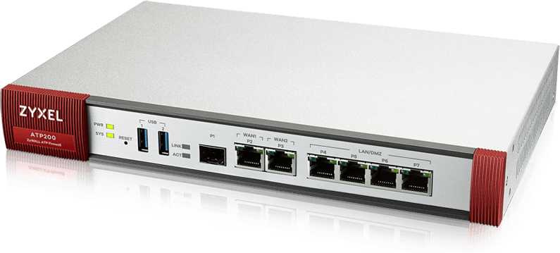 ZYXEL ATP200-RU0102F Межсетевой экран ZyWALL ATP200, Rack, 3xWAN GE (2xRJ-45 и 1xSFP), 4xLAN/DMZ GE, 2xUSB3.0, AP Controller (2/18), бесшумный, Sandbox, Botnet Filter, полный UTM-функционал на 1 год