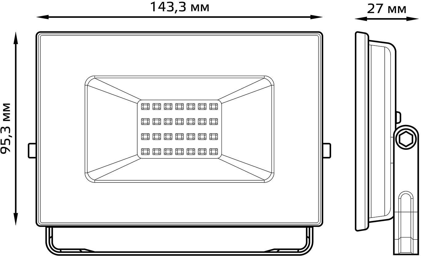 GAUSS 613100330 Прожектор светодиодный LED 30W 2100lm IP65 6500К черный 1/60