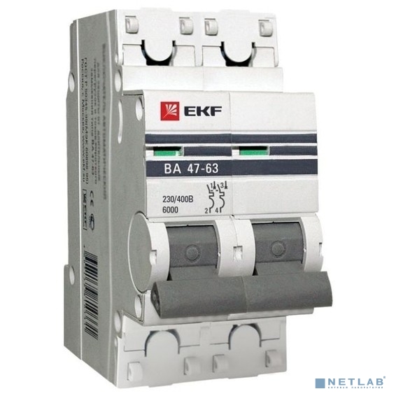EKF mcb4763-6-2-16C-pro Автоматический выключатель 2P 16А (C) 6кА ВА 47-63 EKF PROxima