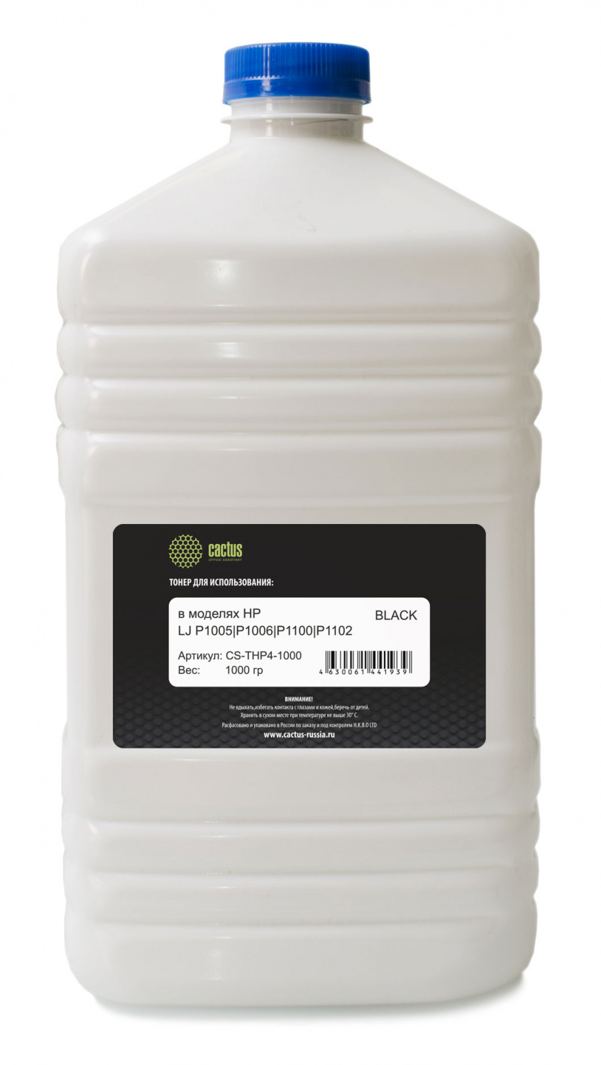 Cactus Тонер CS-THP4-1000 для HP LJ P1005/P1006/P1100/P1102, 1000 гр. флакон
