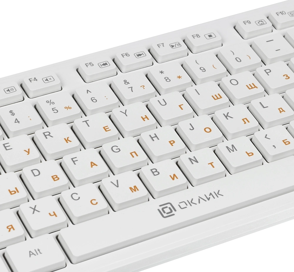 Клавиатура Oklick 500M белый USB slim Multimedia  [1061586]