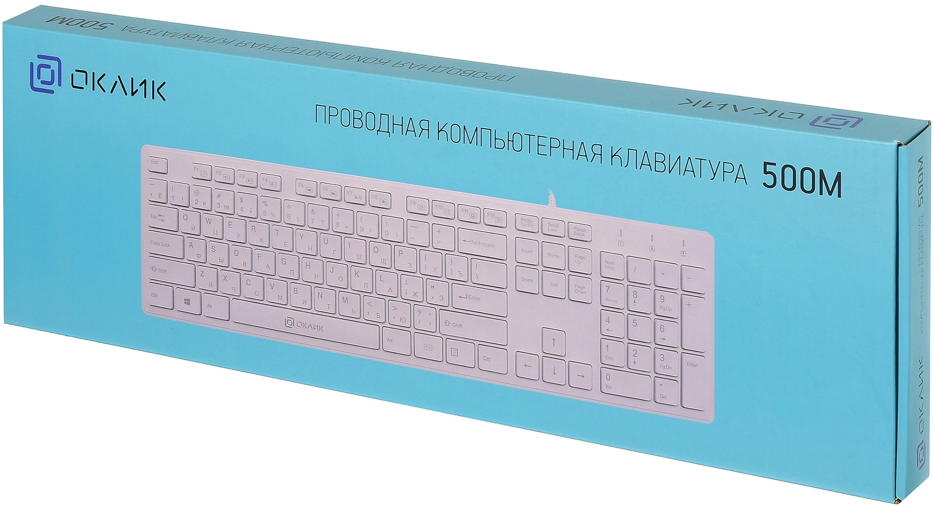 Клавиатура Oklick 500M белый USB slim Multimedia  [1061586]
