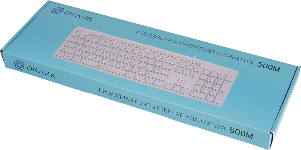 Клавиатура Oklick 500M белый USB slim Multimedia  [1061586]