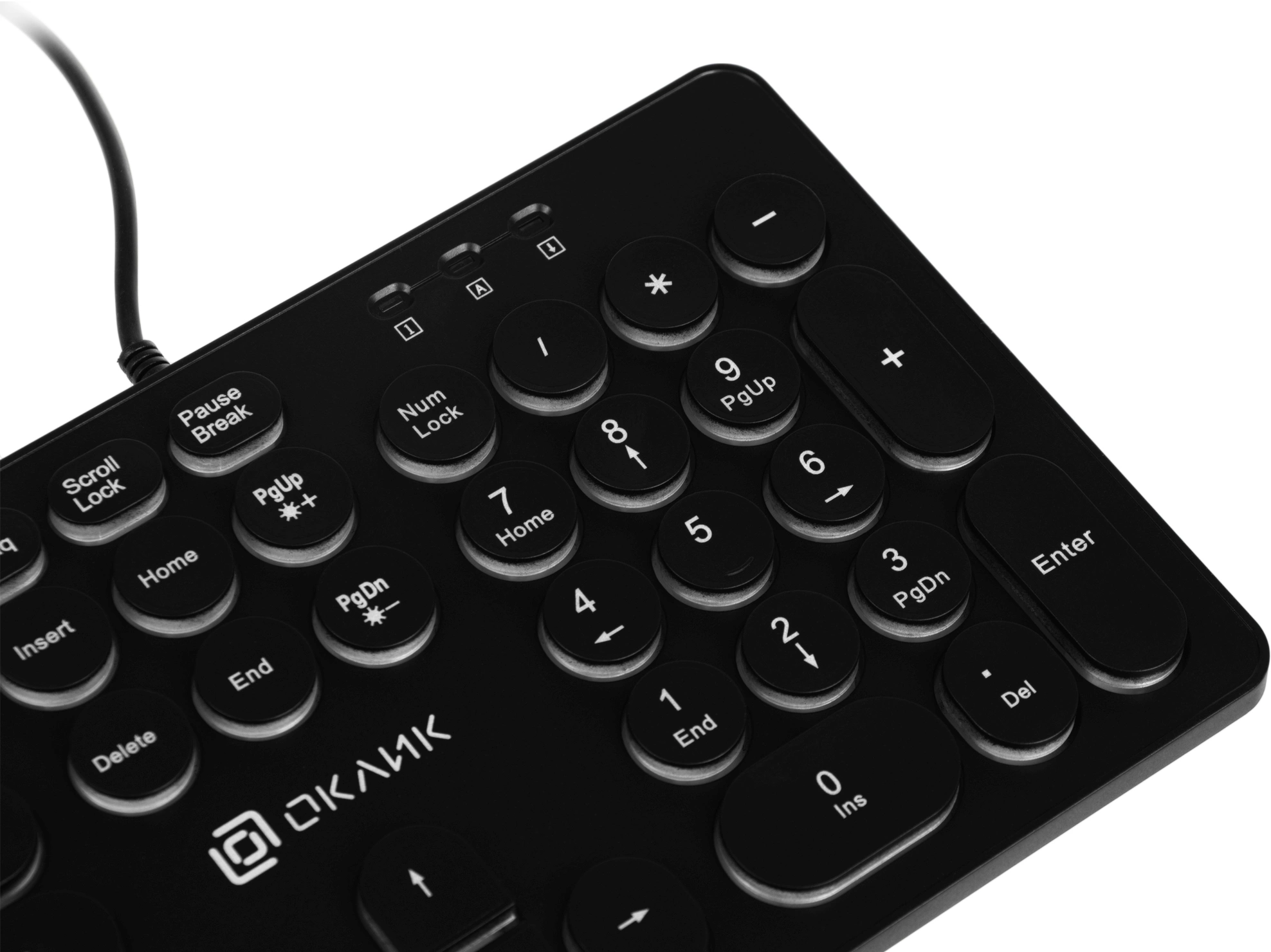 Клавиатура Oklick 420MRL черный USB slim Multimedia LED [1091226]