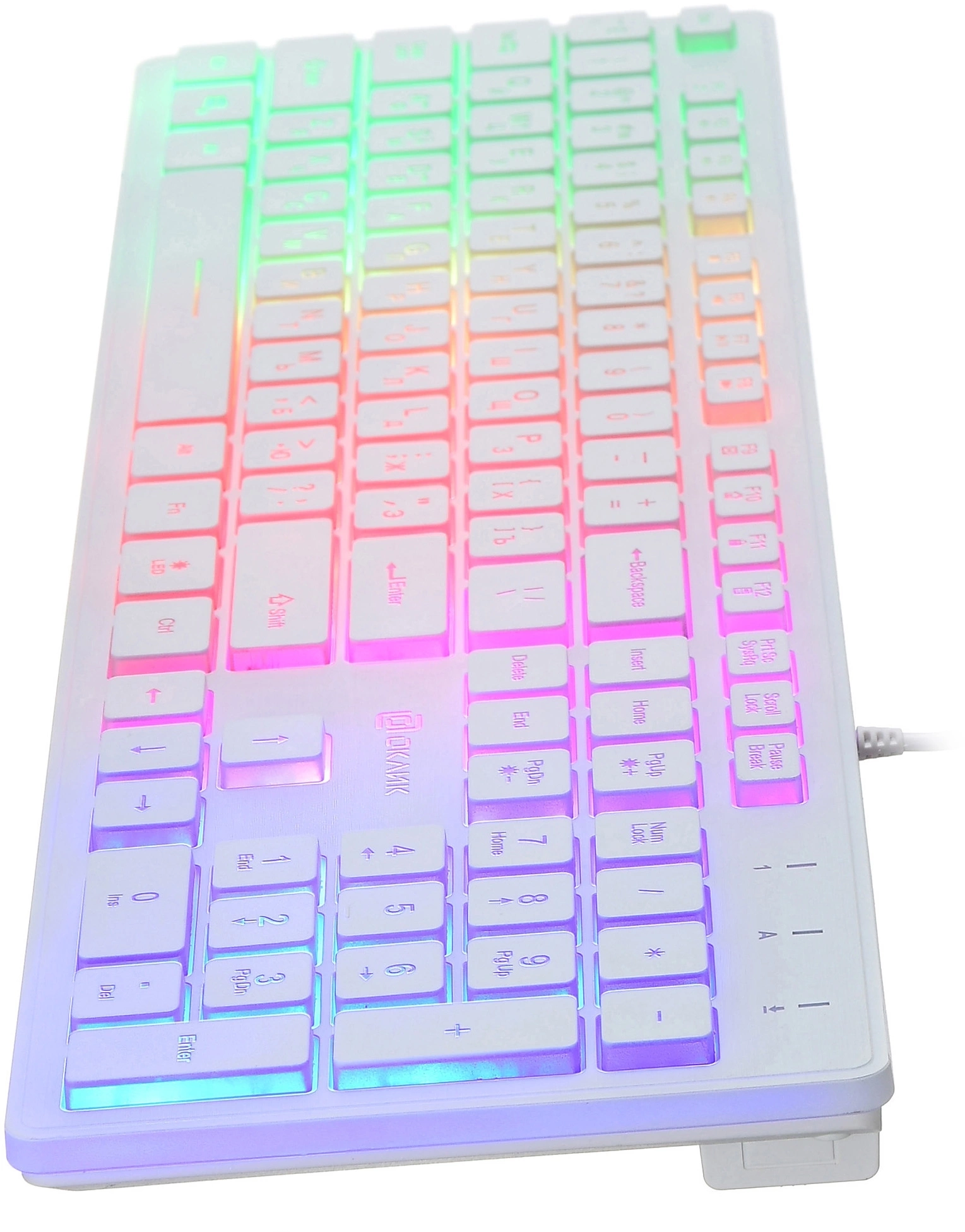 Клавиатура Oklick 550ML белый USB slim Multimedia LED [1061618]