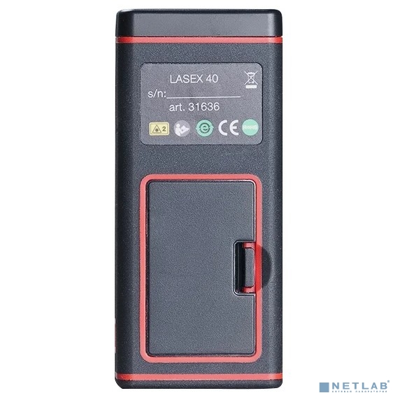 Fubag Дальномер лазерный Lasex 40 {40 метров. дисплей с подсветко. Погрешность измерения 2 мм.Память на 30 измерений. IP 54. Вес 110 г} [31636]