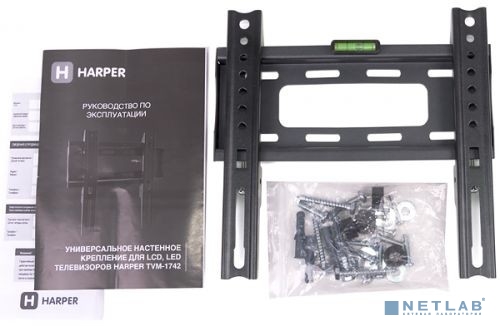 HARPER TVM-1742 { до 30 кг нагрузки; Легко монтируется; Полный комплект крепежа; Защищен от коррозии; Подходит для телевизоров диагональю от 16 до 43 дюймов (до VESA 200x200: VESA MIS-D 75, MIS-D 100}
