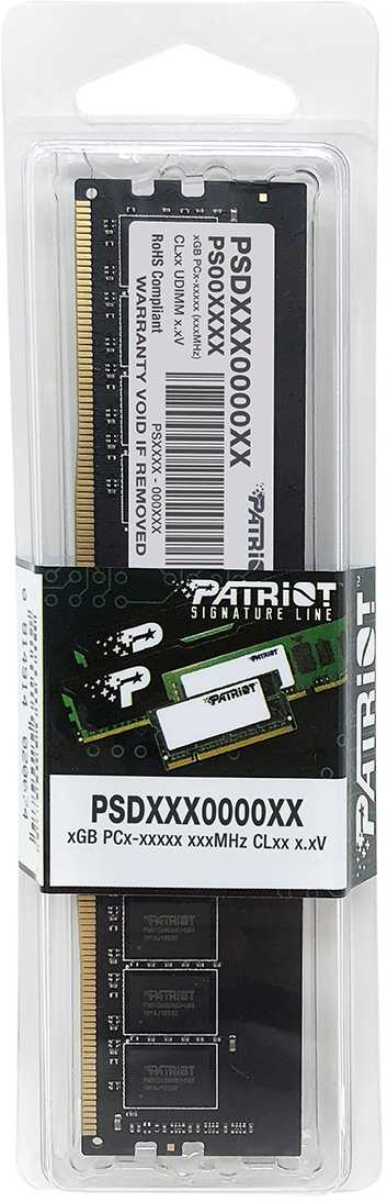 Patriot DDR4 16Gb 3200MHz PSD416G32002 RTL PC4-25600 CL22 DIMM 288-pin 1.2В single rank Patriot DDR4 16Gb 3200MHz PSD416G32002 RTL PC4-25600 CL22 DIMM 288-pin 1.2В single rank
