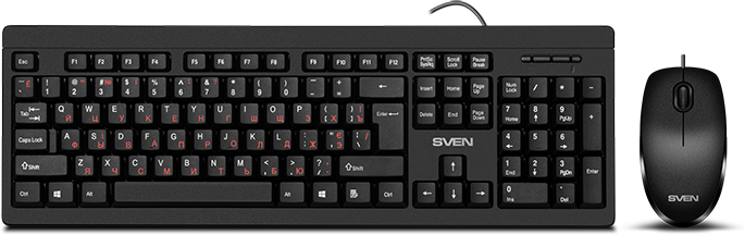Набор клавиатура+ мышь Sven KB-S320C черный (104 кл., 1000DPI, 2+1кл.)