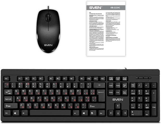 Набор клавиатура+ мышь Sven KB-S320C черный (104 кл., 1000DPI, 2+1кл.)