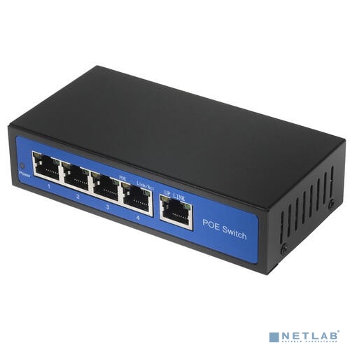 ORIENT SWP-7504POE/SFP GE, PoE коммутатор 4 порта, 4xPoE 1000Mbps + 1xUplink SFP 1000Mbps + 1xUplink 1000Mbps, Bandwidth 12Gbps, PoE-A (1/2+,3/6-), IEEE802.3af/at, мощность до 96Вт (31164)