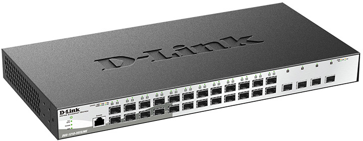 D-Link DGS-1210-28XS/ME/DC/B1A Управляемый L2 коммутатор, 24x1000Base-X SFP, 4x10GBase-X SFP+, БП DC(кабель питания в комплект не входит)