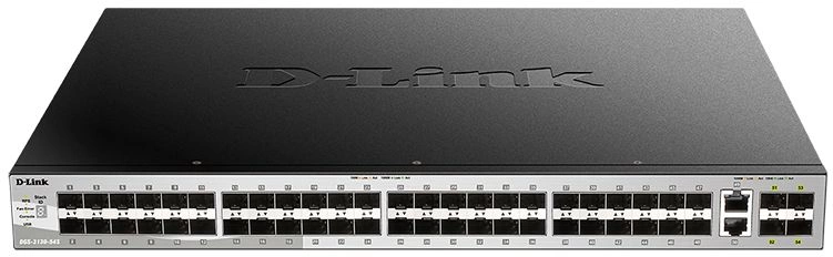 D-Link DGS-3130-54S/B1A PROJ Управляемый L3 стекируемый коммутатор с 48 портами 1000Base-X SFP, 2 портами 10GBase-T и 4 портами 10GBase-X SFP+
