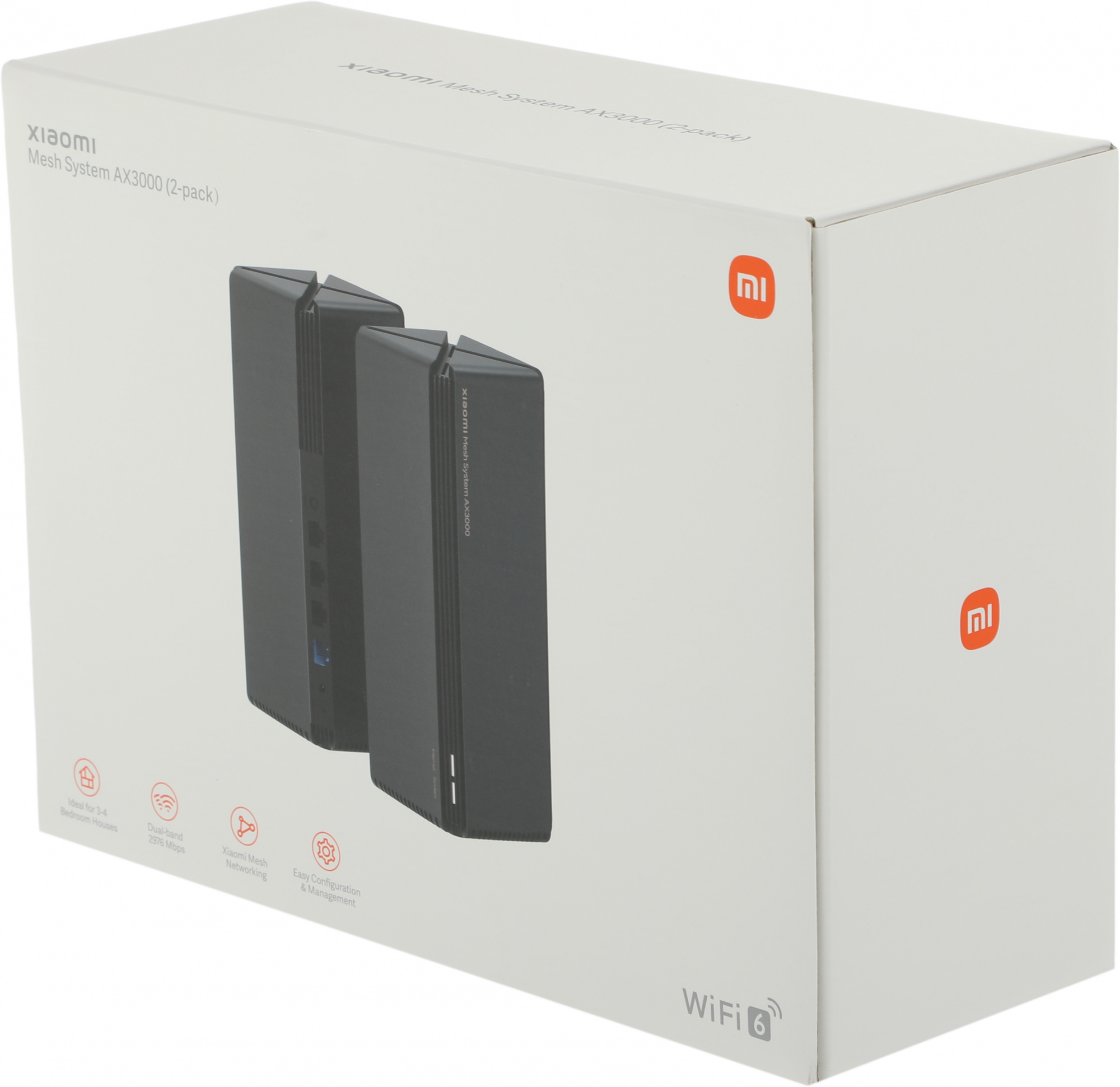 Xiaomi DVB4287GL Маршрутизатор Xiaomi Mesh System AX3000 RA82 (DVB4287GL) (2-pack) Black (743221)