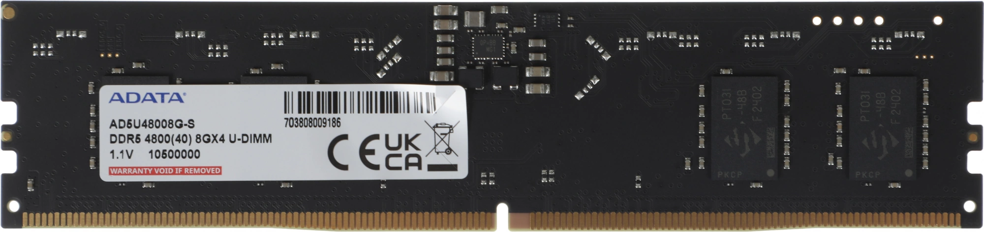 A-data DDR5 UDIMM 8GB 4800 AD5U48008G-S, CL40, 1.1V