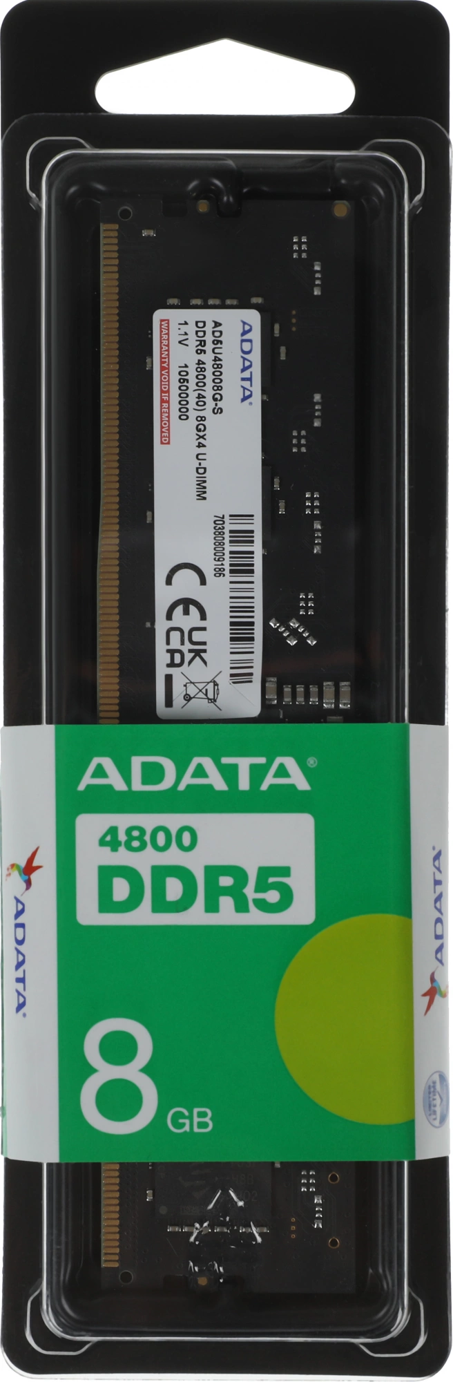A-data DDR5 UDIMM 8GB 4800 AD5U48008G-S, CL40, 1.1V