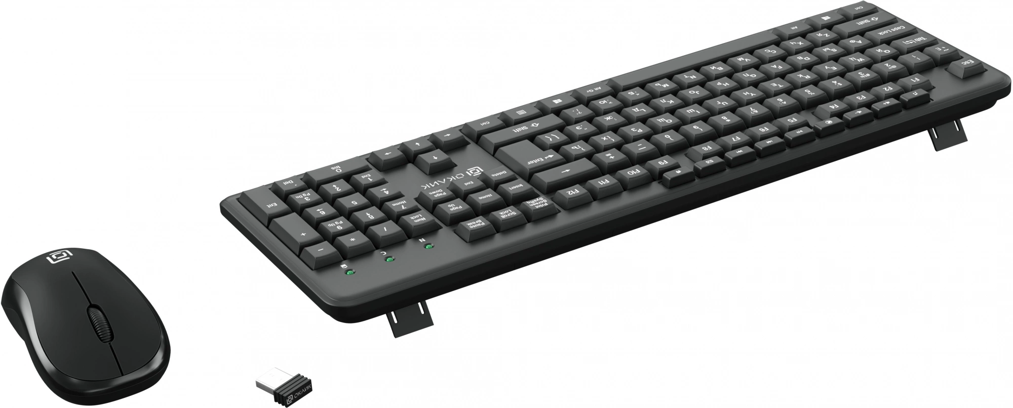 Комплект (клавиатура+мышь) Oklick 225M, USB, беспроводной, черный [1454537]