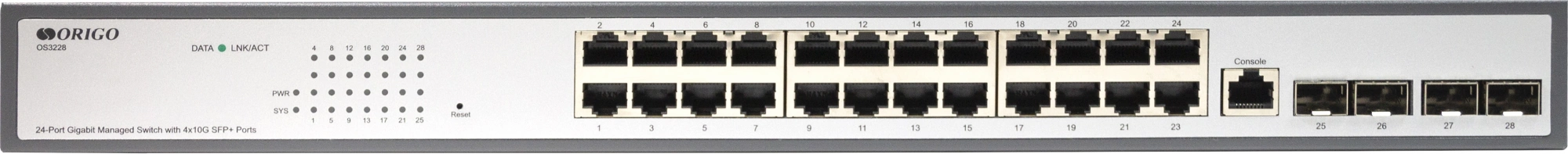 ORIGO OS3228/A1A Управляемый L3 коммутатор 24x1000Base-T, 4x10G SFP+