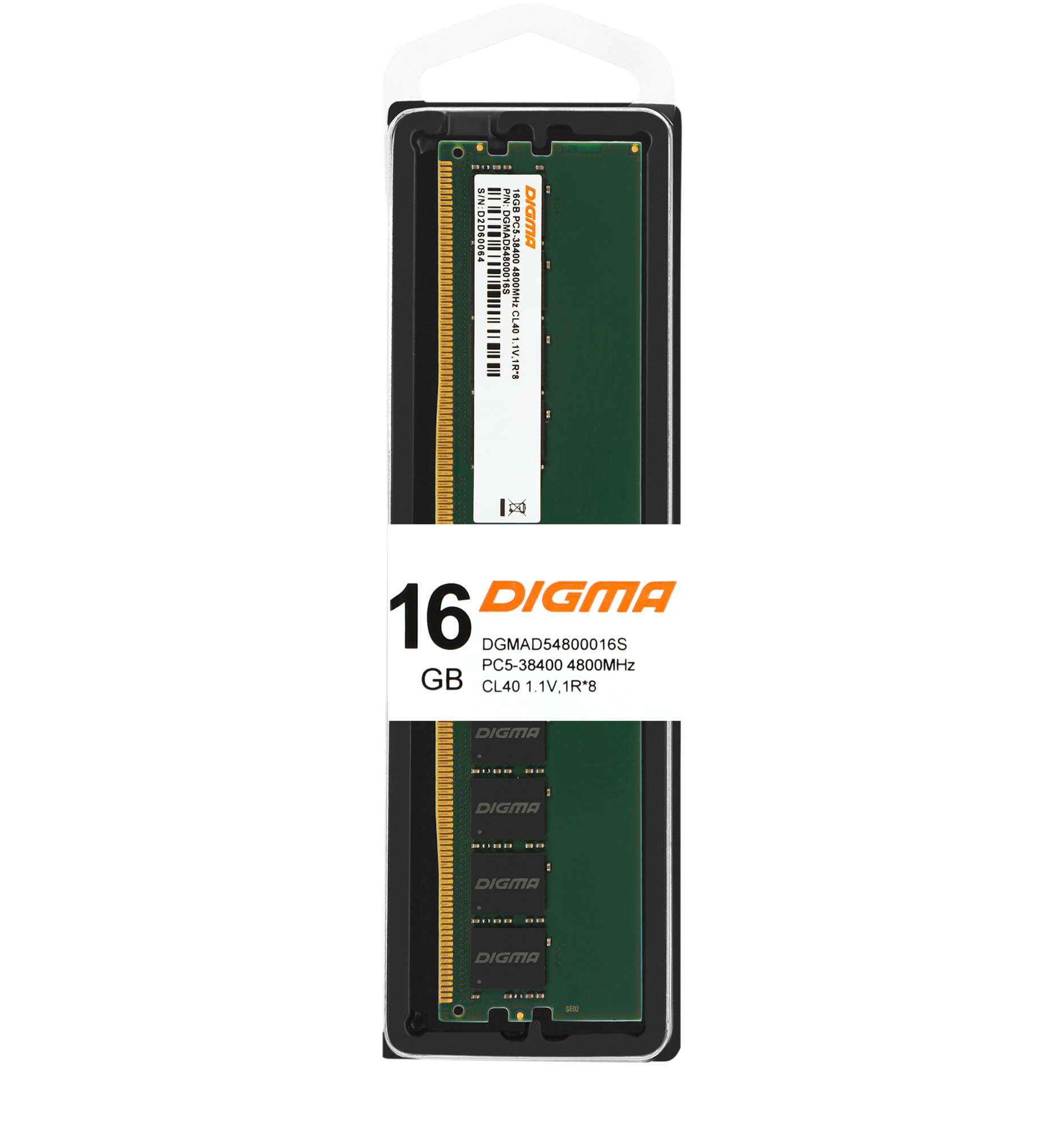 Digma DDR5 DIMM 16GB 4800MHz DGMAD54800016S