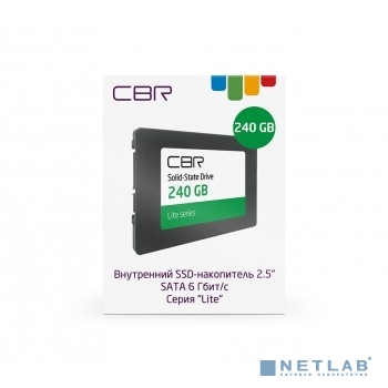 CBR SSD-240GB-2.5-LT22, Внутренний SSD-накопитель, серия &quot;Lite&quot;, 240 GB, 2.5&quot;, SATA III 6 Gbit/s, SM2259XT, 3D TLC NAND, R/W speed up to 550/520 MB/s, TBW (TB) 120