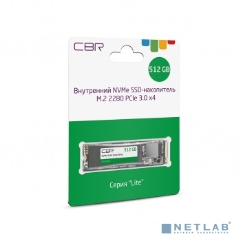 CBR SSD-512GB-M.2-LT22, Внутренний SSD-накопитель, серия &quot;Lite&quot;, 512 GB, M.2 2280, PCIe 3.0 x4, NVMe 1.3, SM2263XT, 3D TLC NAND, R/W speed up to 2100/1600 MB/s, TBW (TB) 256