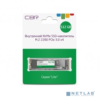 CBR SSD-512GB-M.2-LT22, Внутренний SSD-накопитель, серия &quot;Lite&quot;, 512 GB, M.2 2280, PCIe 3.0 x4, NVMe 1.3, SM2263XT, 3D TLC NAND, R/W speed up to 2100/1600 MB/s, TBW (TB) 256