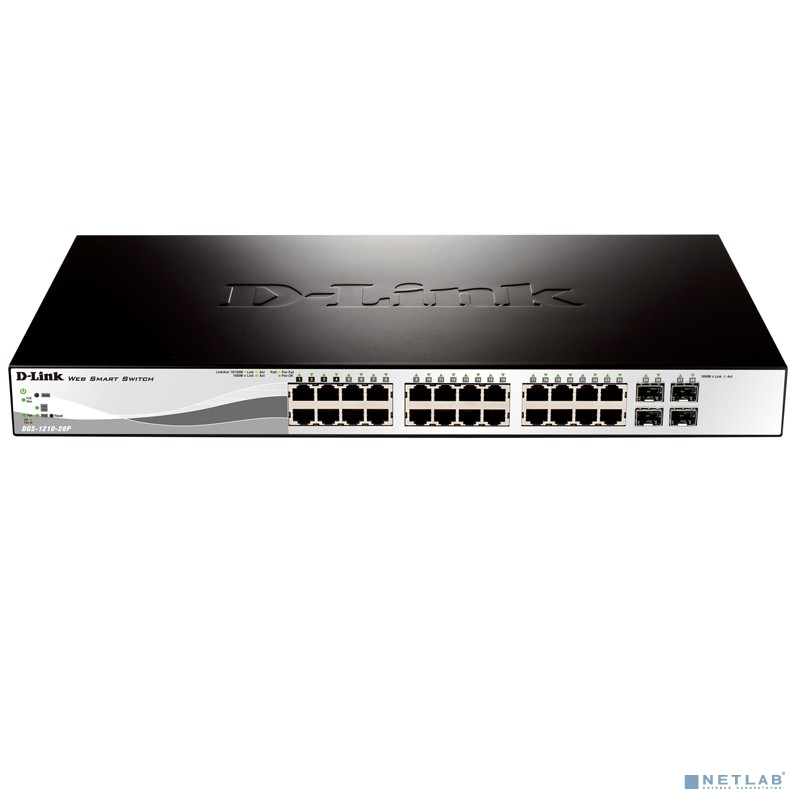 D-Link DGS-1210-28/ME/B1A Управляемый коммутатор 2 уровня с 24 портами 10/100/1000Base-T и 4 портами 1000Base-X SFP D-Link DGS-1210-28/ME/B1A Управляемый коммутатор 2 уровня с 24 портами 10/100/1000Base-T и 4 портами 1000Base-X SFP