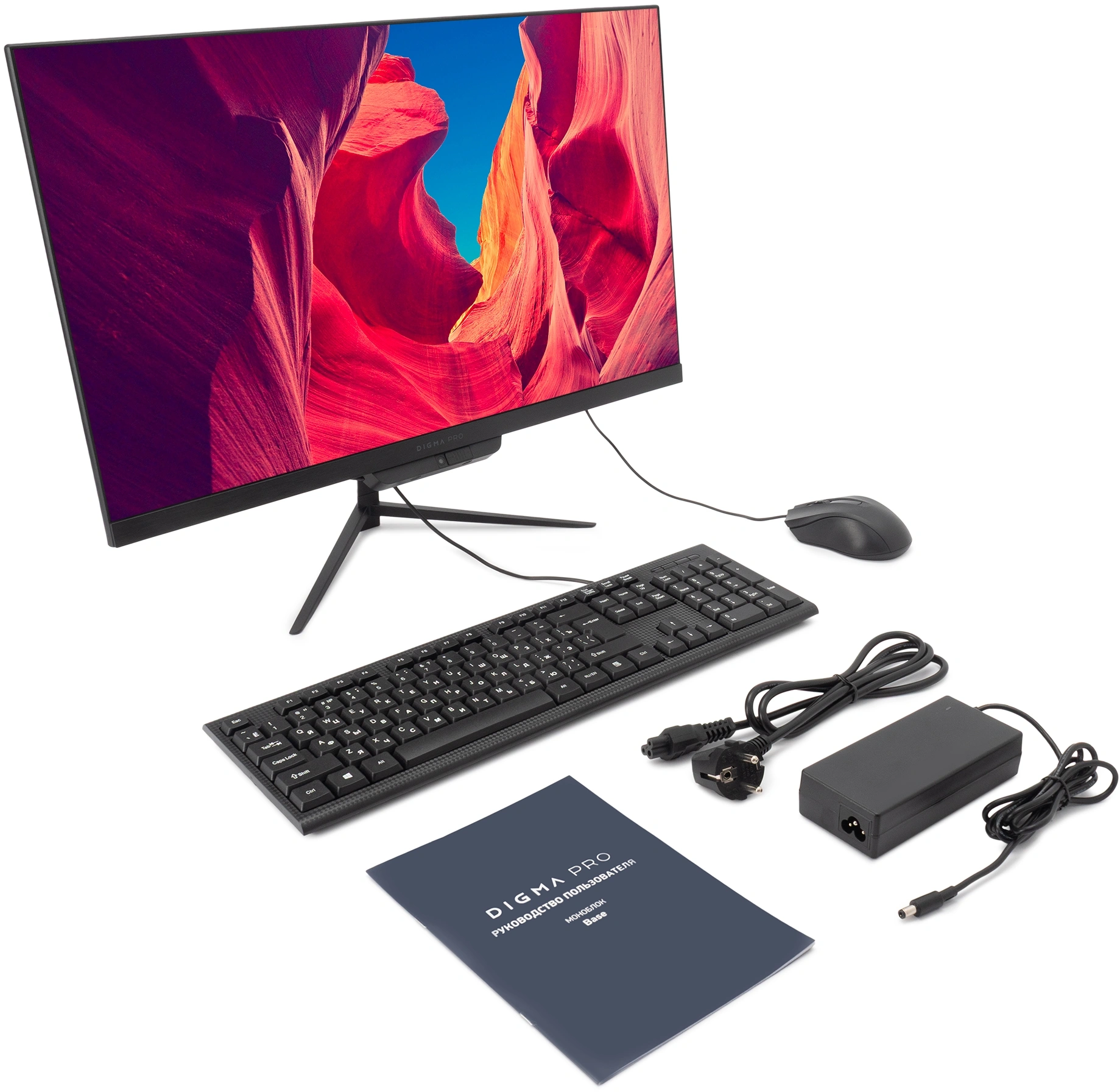 Моноблок Digma Pro Base 23.8" Full HD i3 12100/8Gb/SSD512Gb UHDG 730/CR/W11Pro/kb/m/черный 1920x1080