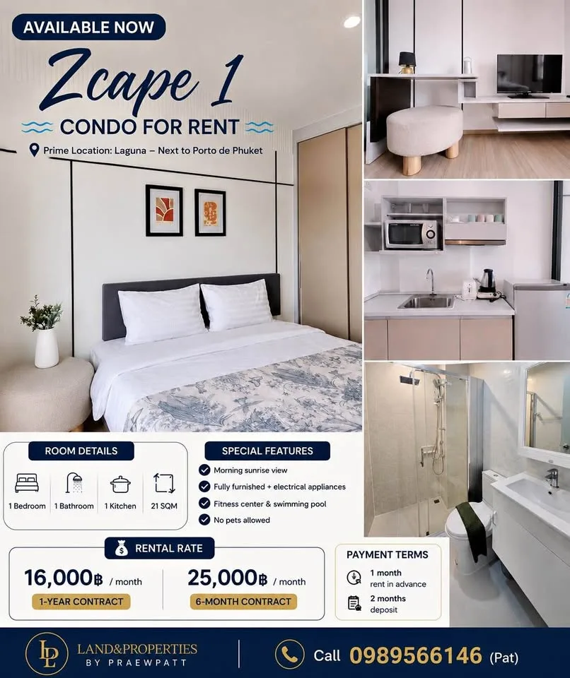 1 Bed 1 Bath Apartment for Rent in Laguna, Phuket