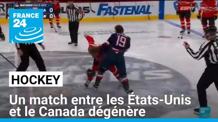 3 bagarres en 9 secondes durant un match de hockey entre les États-Unis et le Canada • FRANCE 24