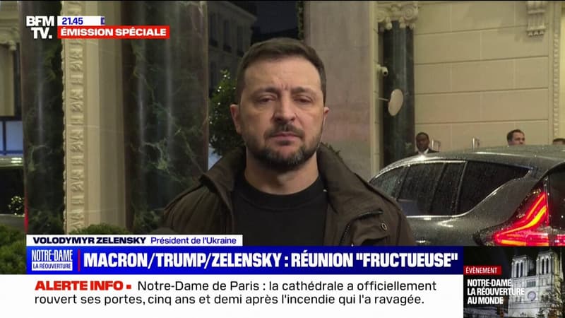 Après sa rencontre avec Donald Trump et Emmanuel Macron, Volodymyr Zelensky salue une "très bonne réunion""