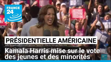 Campagne américaine : Kamala Harris mise sur le vote des jeunes et des minorités • FRANCE 24