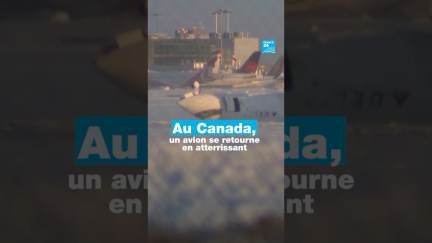 #Canada : un #avion se retourne en atterrissant • FRANCE 24