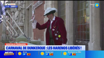 "C'est un moment magique": le maire, Patrice Vergriete, jette le dernier hareng au carnaval de Dunkerque