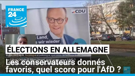 Élections en Allemagne : les conservateurs donnés favoris, quel score pour l'AfD ? • FRANCE 24