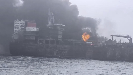 Fiery collision of fuel tanker and ship with toxic chemicals sparks environmental fears