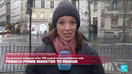 French PM Barnier arrives at Elysee to submit resignation to Macron