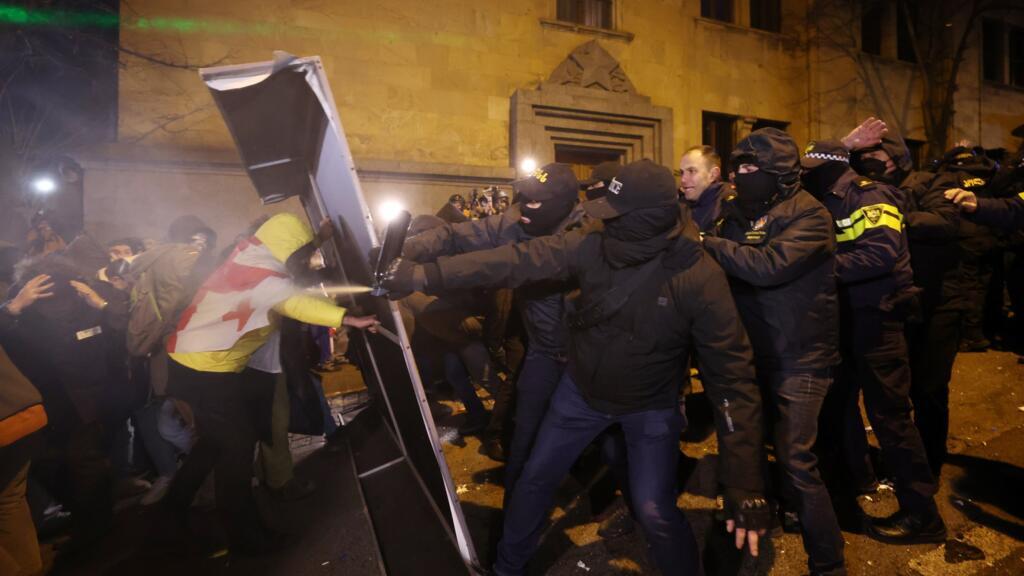 Georgians take to streets for second day of protests against EU bid postponement