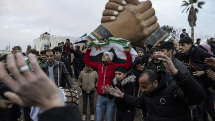 In pictures: Syrians celebrate end of half a century of Assad family rule