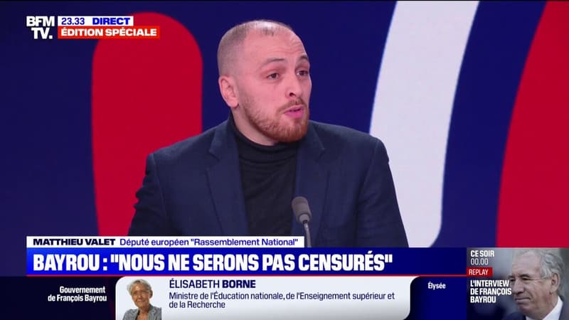 "Le Premier ministre respecte les électeurs du Rassemblement national", estime Matthieu Valet (RN)