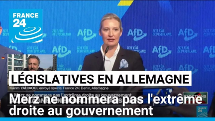 Législatives en Allemagne : Merz ne nommera pas l'extrême droite au gouvernement • FRANCE 24