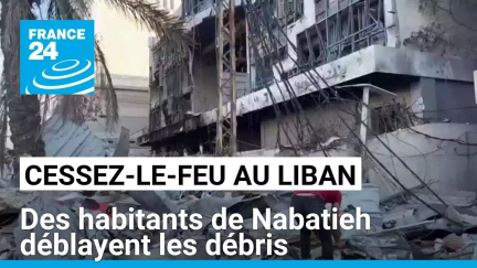 Liban : Des habitants de Nabatieh retournent dans leur quartier ravagé par les bombardements