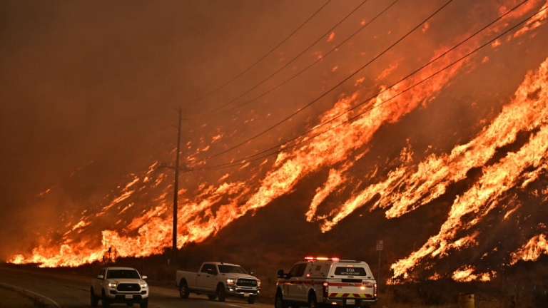 Mass evacuations after new wildfire erupts near Los Angeles