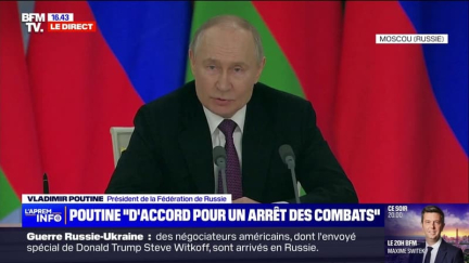 "Nous sommes d'accord avec la proposition d'arrêter les combats", déclare Vladimir Poutine