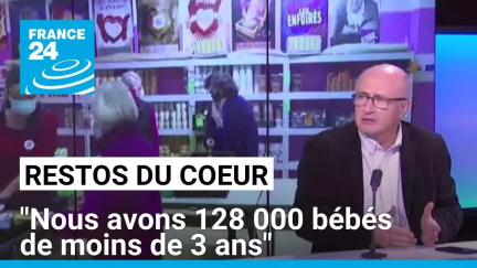 Nouvelle campagne des Restos du cœur : "Nous avons 128 000 bébés de moins de 3 ans" • FRANCE 24