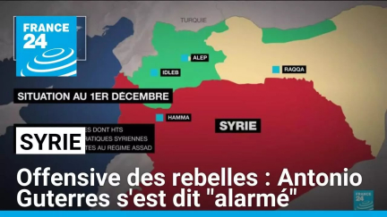 Offensive des rebelles en Syrie : le secrétaire général de l'ONU s'est dit "alarmé"