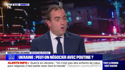 "On a un enjeu majeur, c'est le réarmement de l'Ukraine", assure Sébastien Lecornu