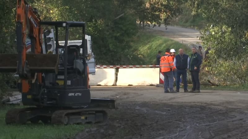 Pont effondré au Muy: la construction d'une passerelle piétonne a débuté