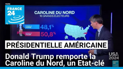 Présidentielle américaine : Donald Trump remporte la Caroline du Nord, un Etat-clé • FRANCE 24