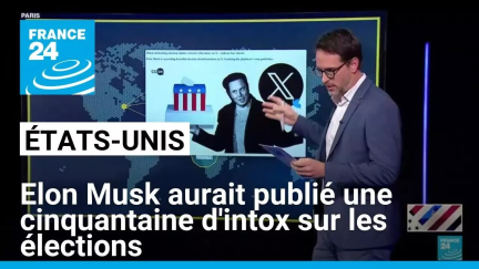 Présidentielle américaine : Elon Musk aurait publié une cinquantaine d'intox sur les élections